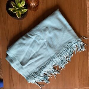 Soft Silky Teal Fringed Scarf Pashmina